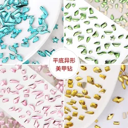 light colour Mix Shape Boutique Flat bottom nail art rhinestones Glass crystal 3D nail decoration Multiple shapes wholesale