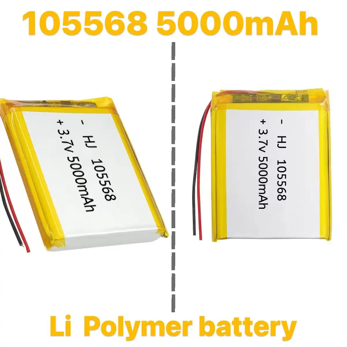 5000MAh 3.7V 105568 polymer battery suitable for early education machine, LED lights, power bank, rechargeable lithium polymer