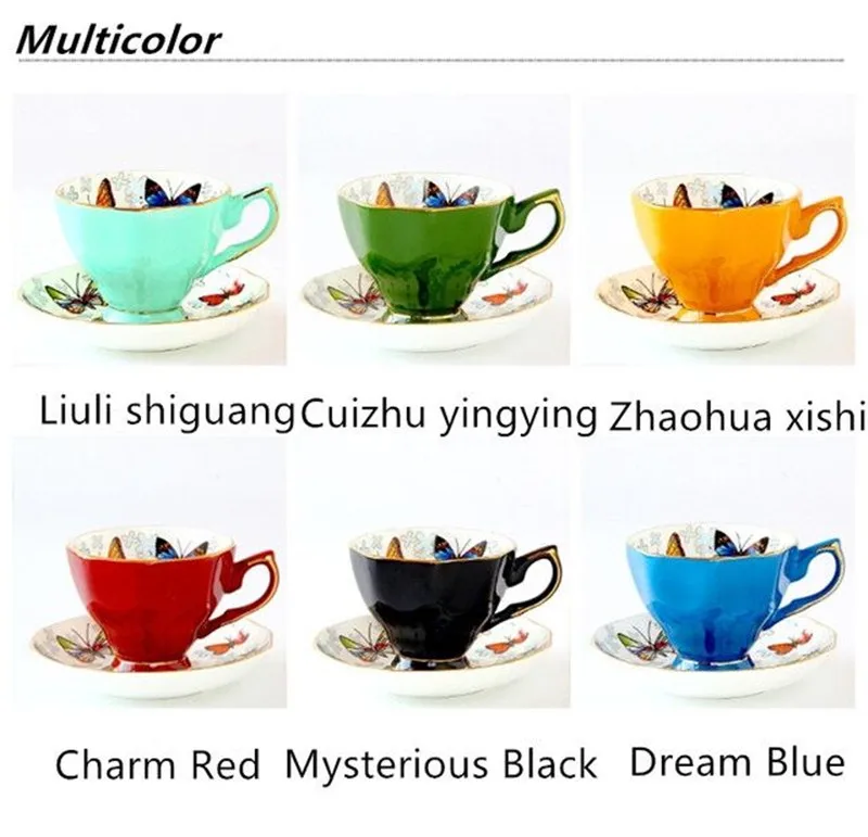 Europe Noble Ceramic Coffee Cup and Saucer Set Luxury Ceramic Mug Top-grade Porcelain Tea Cup Cafe Party Drinkware