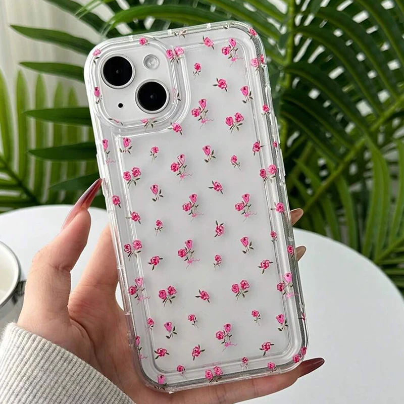 เคสโทรศัพท์แบบใสกันกระแทกสำหรับ Xiaomi Mi 13 11 Lite 5g 14 13T 13 12 Pro X6 F5 X5 Pro X3ลายดอกกุหลาบดอกไม้