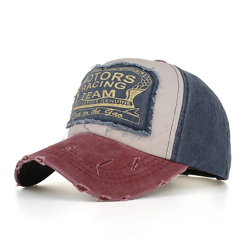 Fashionable Outdoor Sun Cap Visor Patch Color Matching Letter Wash Cloth Coated Baseball Cap