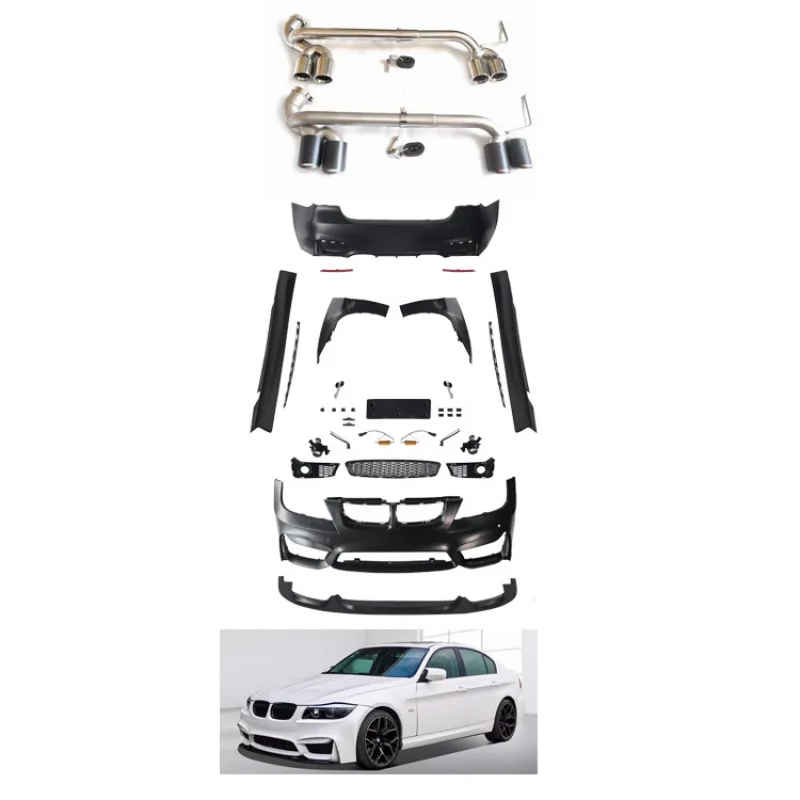 Factory Sales E90 E92 E93 Upgrade M3 M4 Style KitS Lip Fender Front Rear Bumper Body Kit For BMW 2005-2012