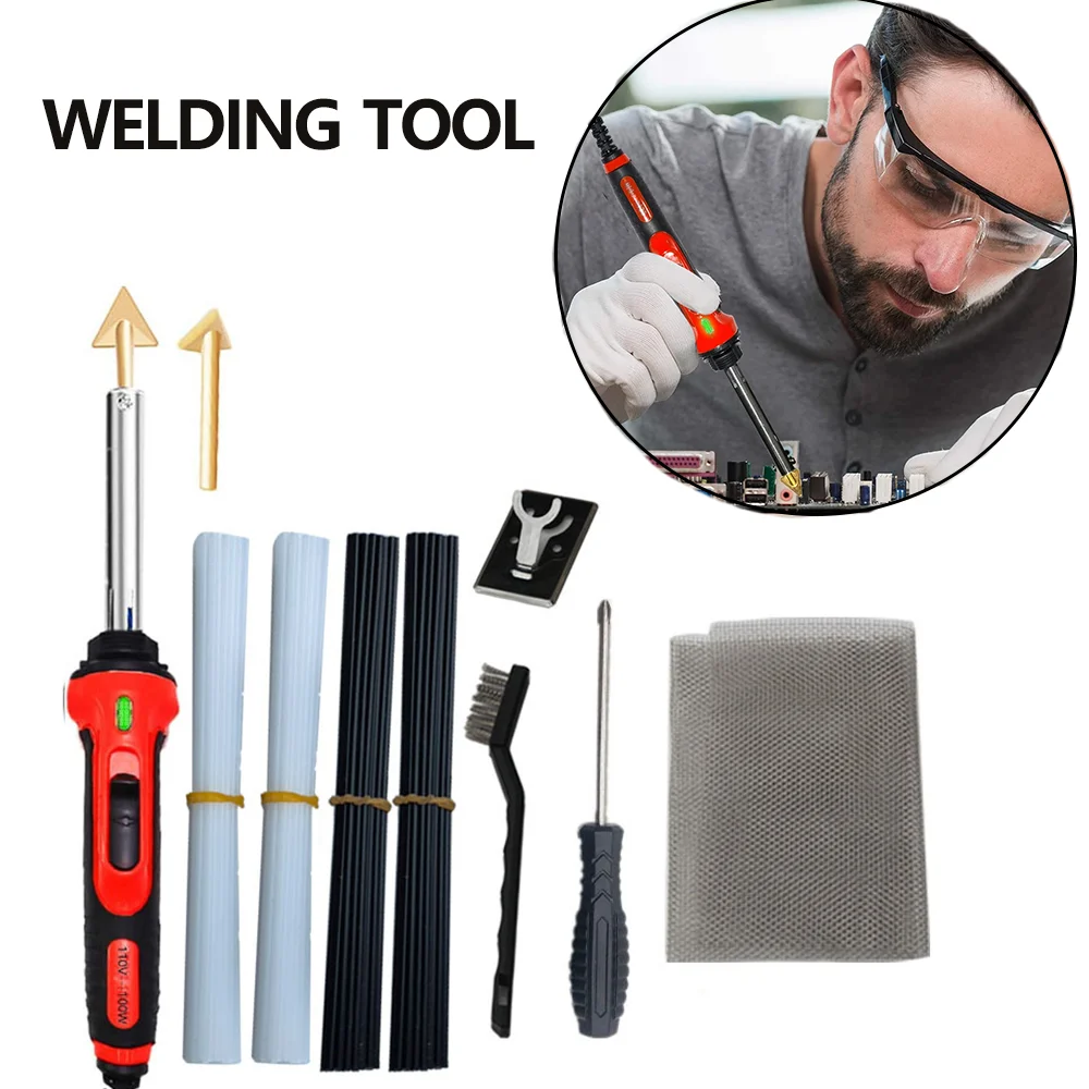 Portable Car Plastic Welding Hot Iron Stand And Wire Brush Repair Kit Repair Plastic Soldering Iron Car Bumper Welding Machine
