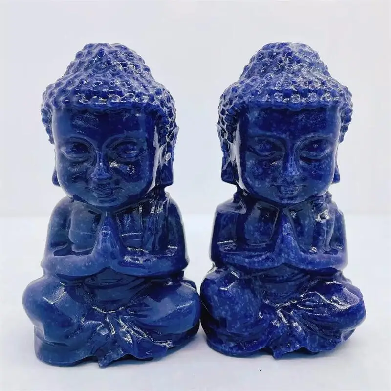 

14CM Natural Blue Aventurine Buddha Carving Figurine Ornament Healing Gemstone Fengshui Craft Home Decoration Gift 1pcs