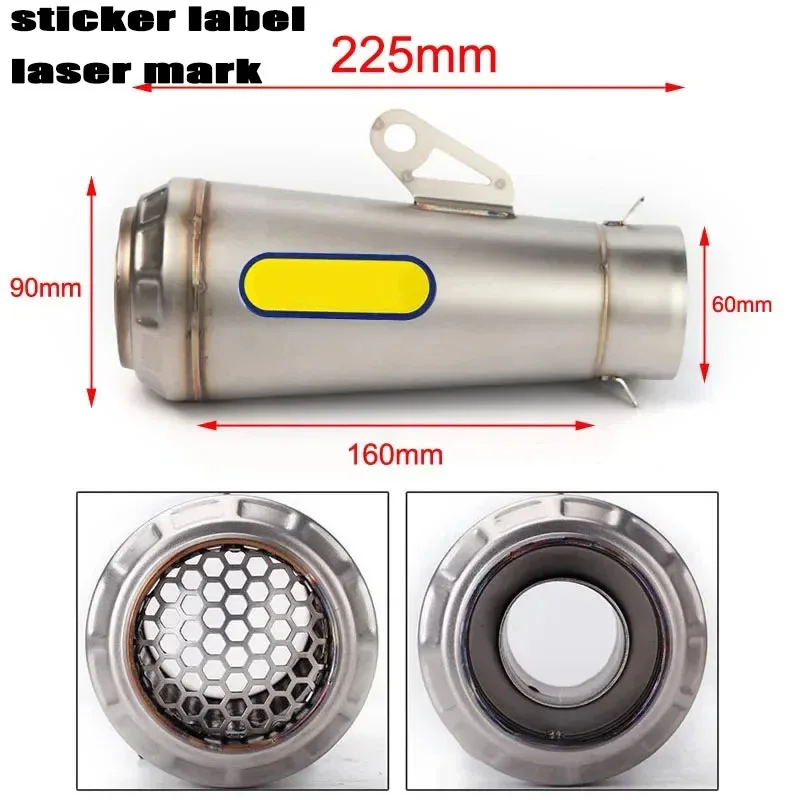 Para Kawasaki, Yamaha, Honda, KTM, Suzuki, etc. Silenciador de escape universal modificado Arrow de 51 mm y 60 mm para motocicleta