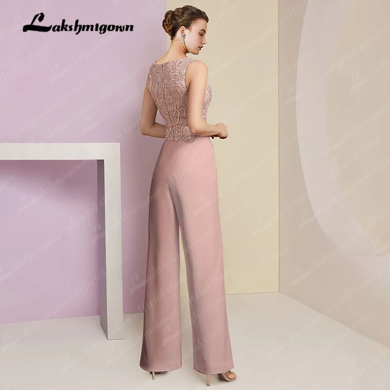 Pantsuit 3 Piece Mother of the Bride Dress Formal Elegant Square Neck Floor Length Chiffon Lace Short Sleeve Wrap