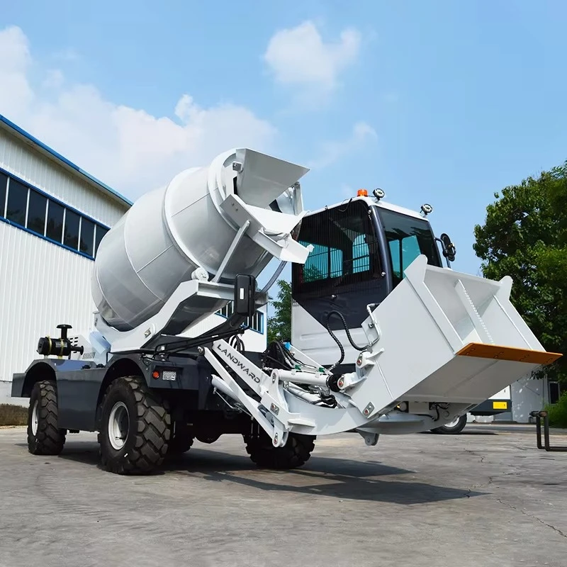 LANDWARD Concrete Transit Self Loading Concrete Mixer Truck Mini Diesel Self Loading Mobile Concrete Mixer Trucks Free Shipping