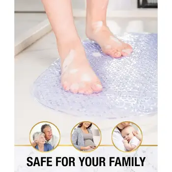 浴缸防滑墊 27x15 英吋 橢圓形泡泡浴缸墊 浴室適用 可機洗 附吸盤和排水孔 6 最佳銷售 浴室墊 - №6