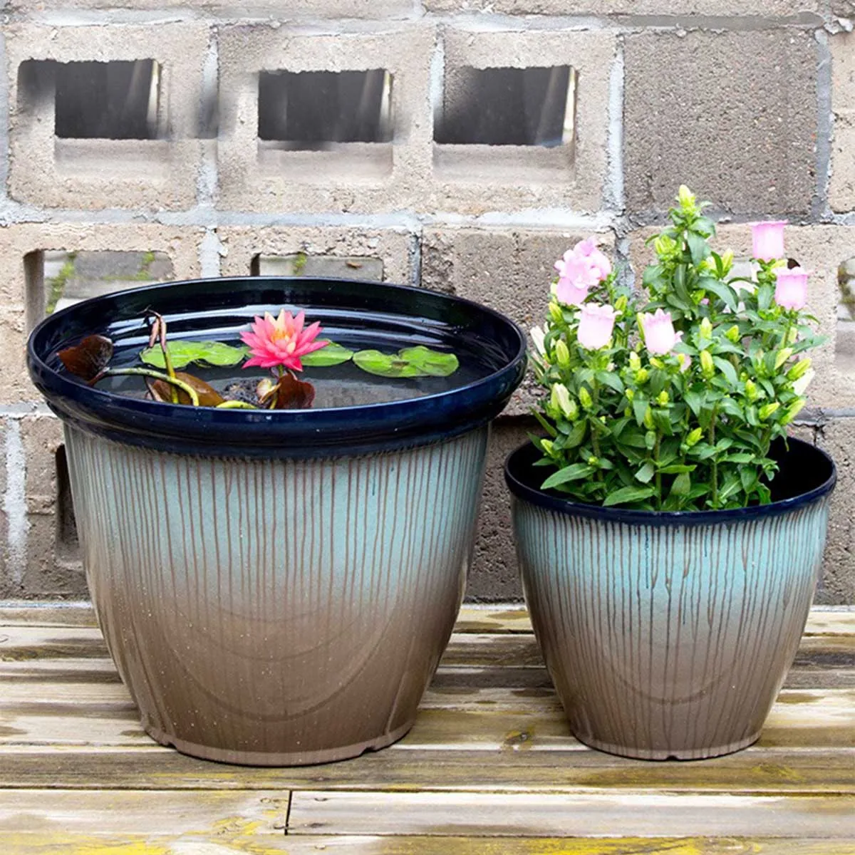 Large Plastic Imitation Ceramic Flower Pots Flower Planters Cachepot Home Garden Decorations Indoor Outdoor Balcony Yard Decors