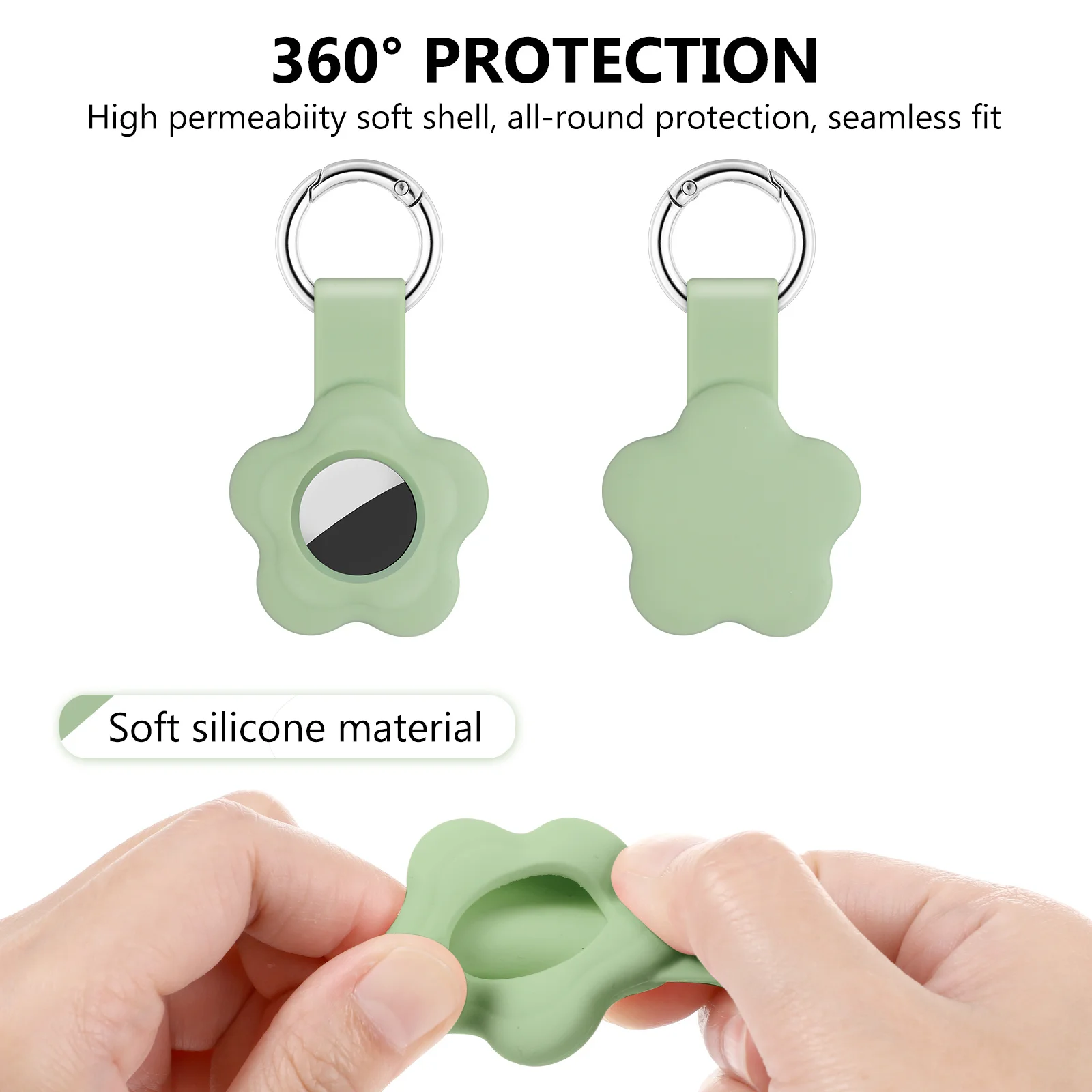 4 stuks beschermende siliconen hoes schokbestendig anti-kras hoesje sleutelhanger houder compatibele tracker over