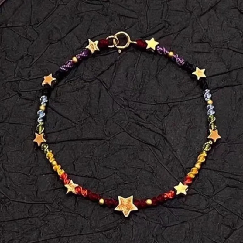 925 Sterling Silver Star Bracelet for Women Girl Weave Multicolour Bohemia Romatic Jewelry Gift Dropship Wholesale