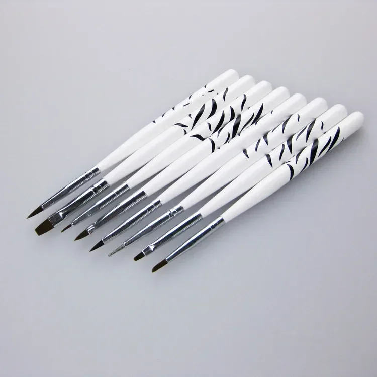 7PCS Brushes Set For Nail Art Painting Dotting Design Manicure Nail Brush Kit Pen Tool Storage Box Stand Makeup Accessories