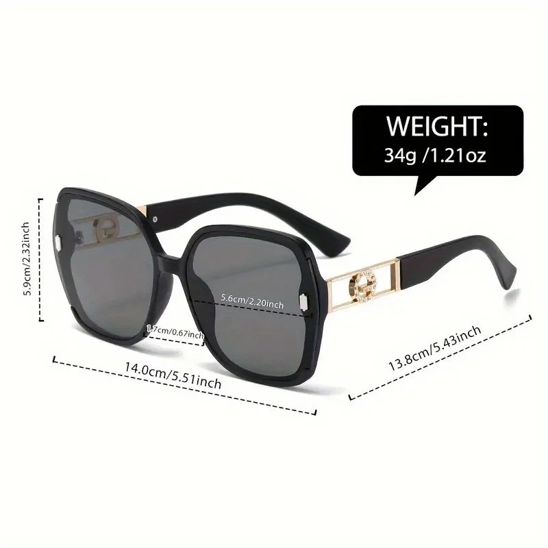 Ladies Classic Retro Rectangle Fashion Eyewear - Anti-Reflective PC Lenses, Lightweight Plastic Frame - Equipped with White Eyewear Bag for Many Occasions, Party Decorative Accessories, Simple Fashion Eyewear, Anti-Glare Design view 5
