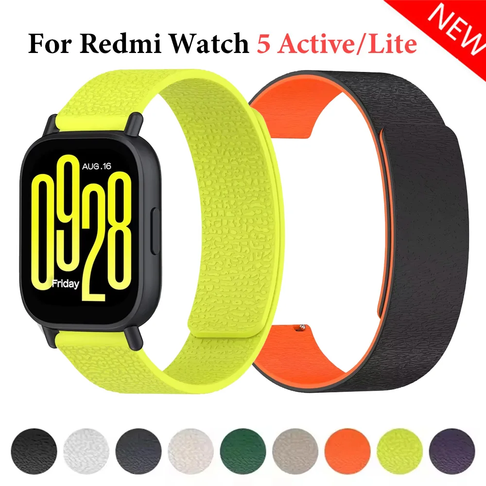 Magnetisches Armband für Xiaomi Redmi Watch 5, aktives Correa-Armband für Xiaomi Redmi Watch 5 Lite, Gürtel, Litschi-Band