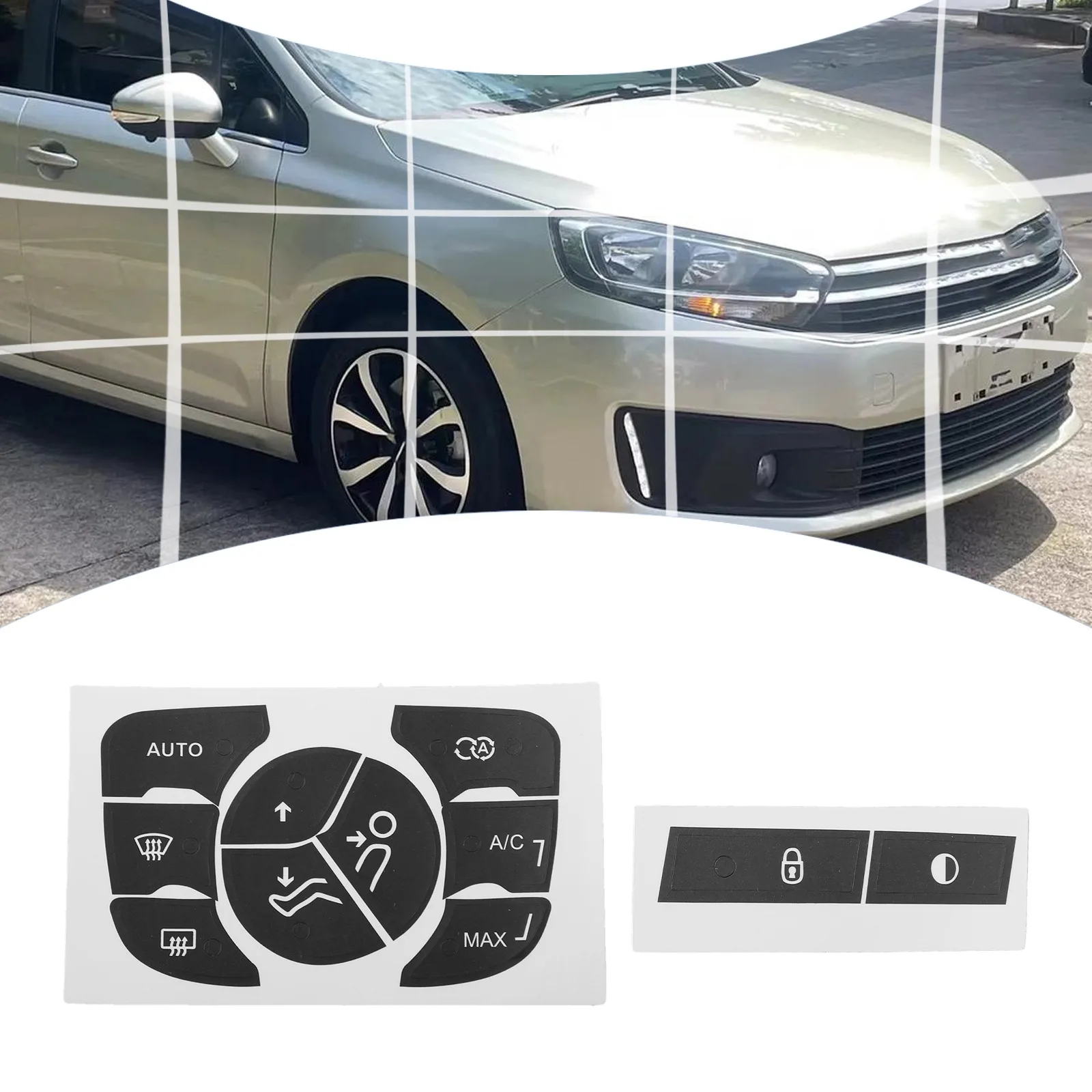 Push Button Repair Vinyl Decal Stickers for AC Control Kit Compatible with For C4 2014 2018 Designed for Easy Replacement