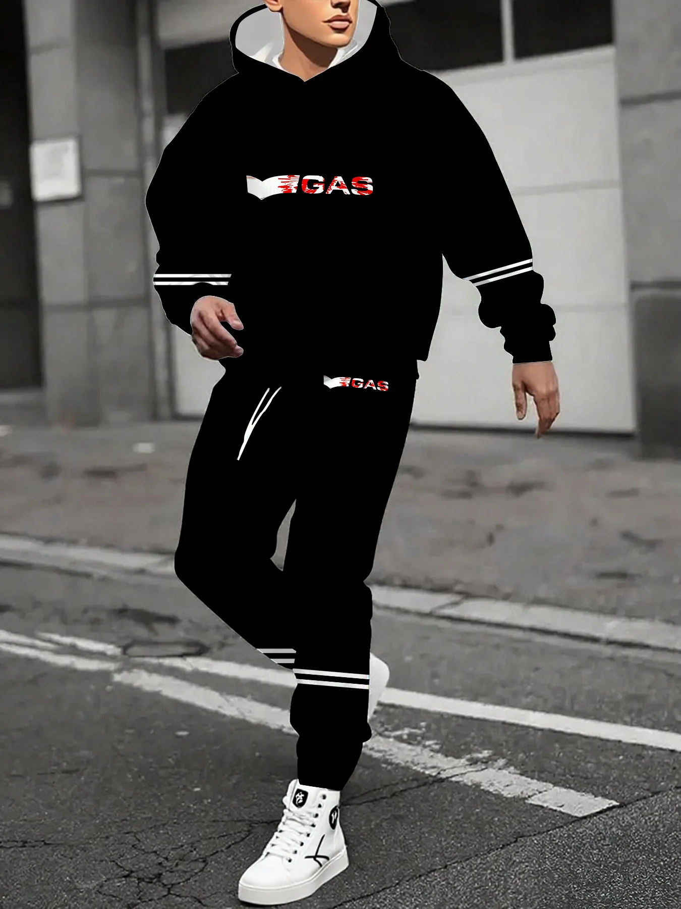 

Autumn and Winter Men Hoodie Set with Men Letter Pattern Printed Men Casual Fashion Hoodie Set with Quick Drying and Comfortable