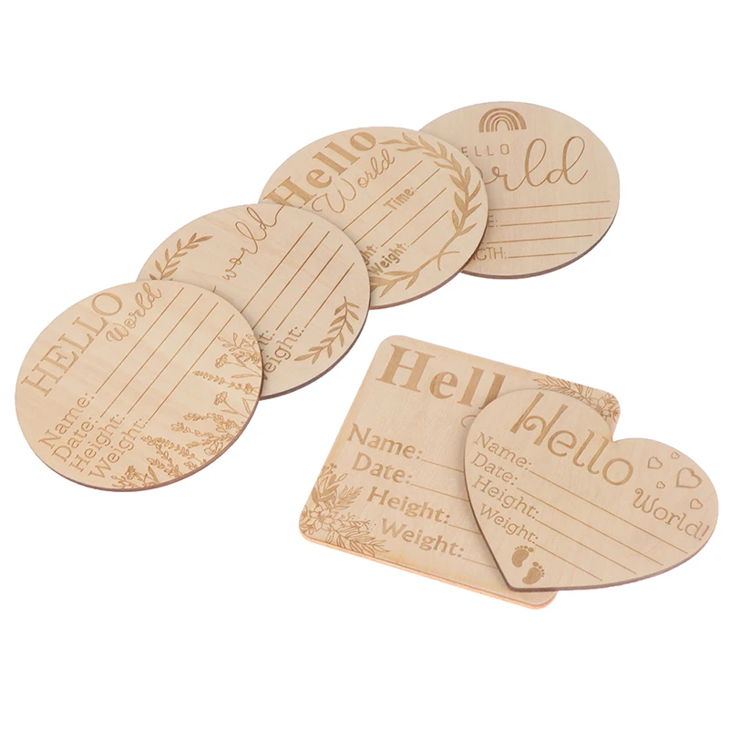 بطاقة معالم خشبية للطفل ، بطاقات تسجيل نمو شهرية ، بطاقات تذكارية للولادة ، مستلزمات تصوير ، بطاقات معالم لحديثي الولادة #4