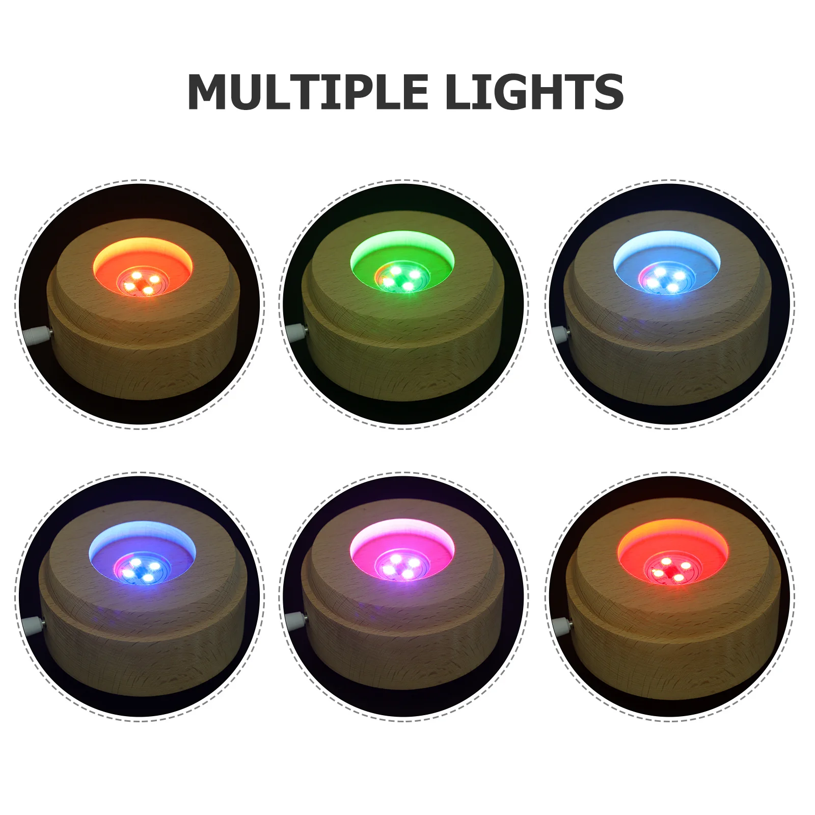 

USB Birch Wood Base LED Light Creative Crystals Glass Display Premium Quality Easy Install Long Life Sturdy Material
