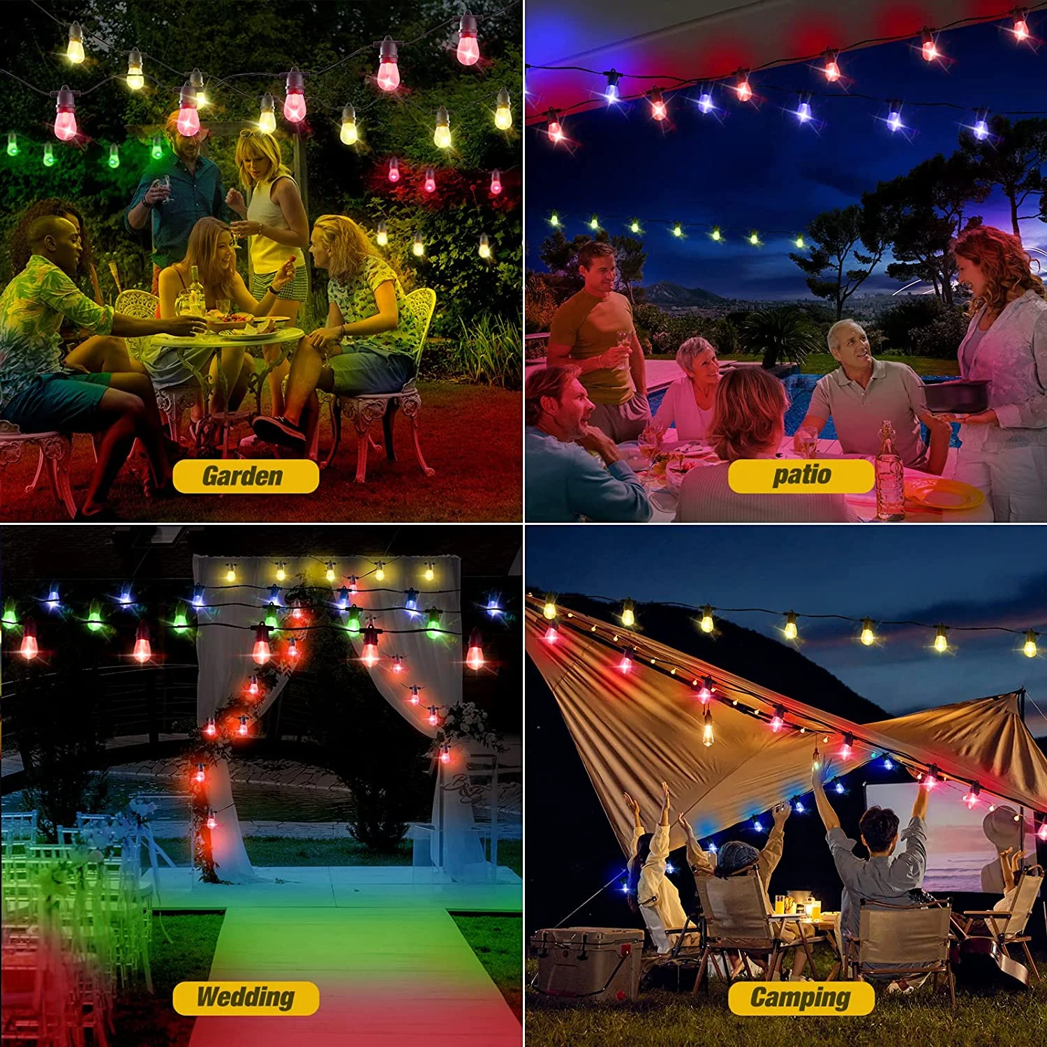 Multicolor S14 Led Bulbs Outdoor E27 220V 2W String Light Replaceable Bulb Waterproof Colorful RGB Filament Decoration Light