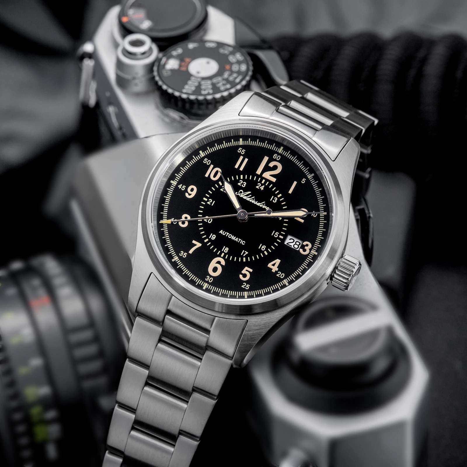 ADDIESDIVE AR Rivestimento Retro Orologio Automatico di Lusso NH35 Orologio Da Polso Meccanico Da Uomo 200m Impermeabile Per Il Tempo Libero Nuovo 39mm AD2074 Orologio