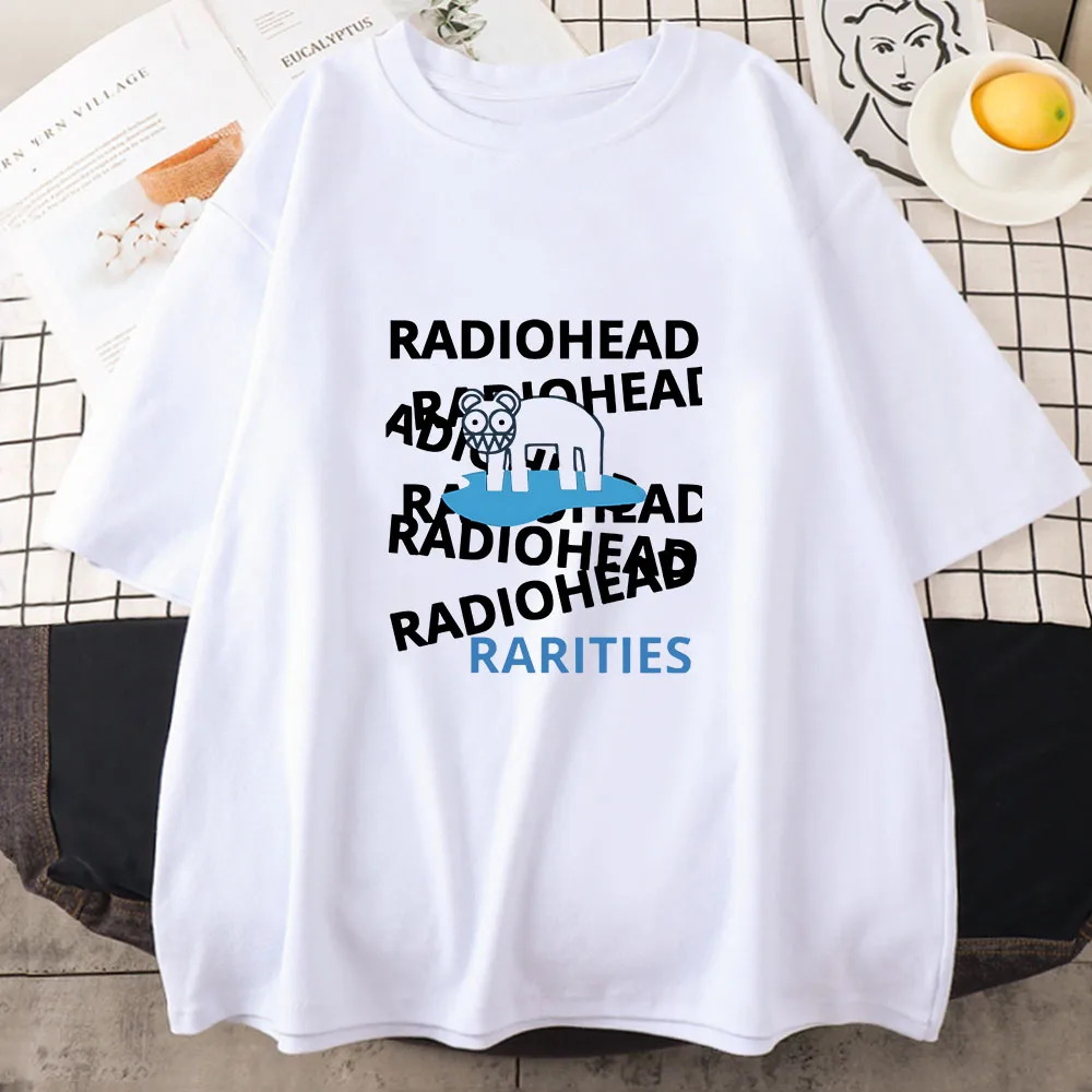 Radiohead Music Band Printing T-shirts Short Sleeve Spring O-neck Tee-shirt Cotton Comfortable Soft Clothes Casual Women/Men Tee