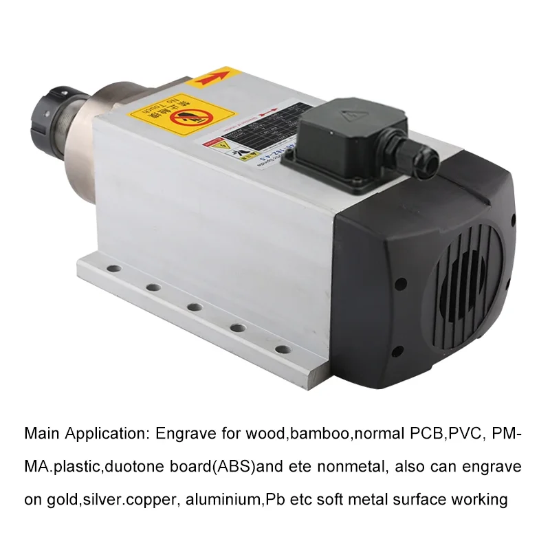 4.5kw ER32 Air-Cooled Spindle Motor 220v/380v Square Spindle With Mounting Flange CNC Air-Cooled Woodworking Engraving Machine