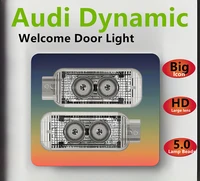Para Audi bienvenida luz de puerta de coche A4 A4L A6 A6L Q3 Q5 Q5L Q7 Q8 S1 A7 A8 A5 RS3 RS5 RS6 R8 e-tron TT A3 proyector de iconos dinámicos