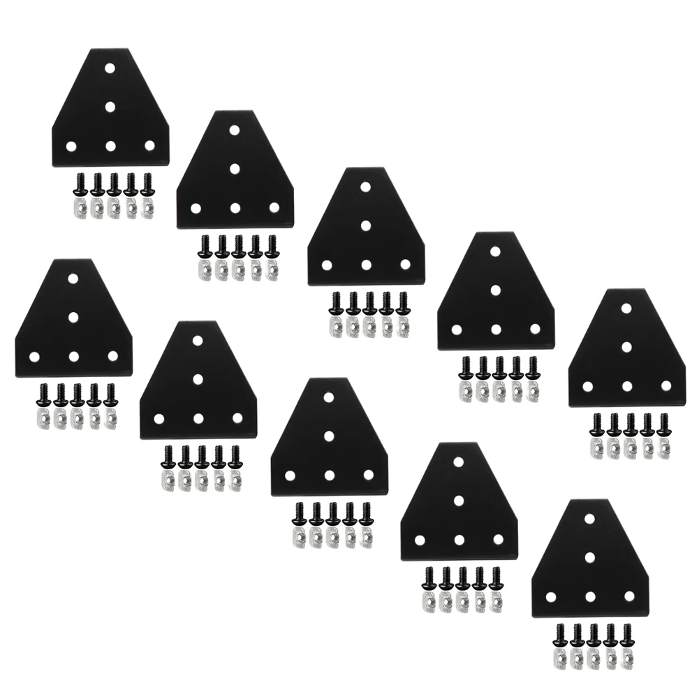 10 Pack 2020 Series Corner Bracket Plate T Shape Design 5 Hole 90 Degree Outside Plate for 20x20mm Aluminum Frame Construction