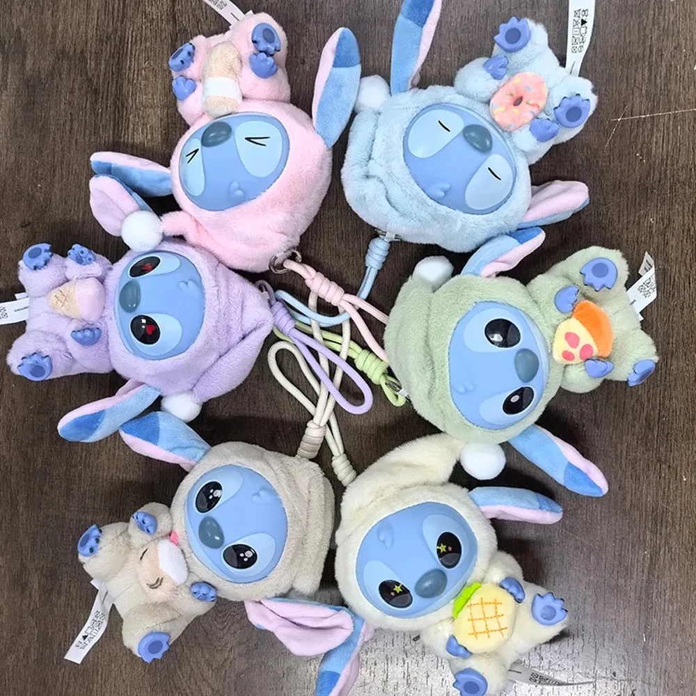 Disney Stitch Eat Something Before Sleep Series Blind Box Vinyl Plüsch Mystery Box Niedliche Stitch Doll Überraschungsspielzeug Geschenkspielzeug