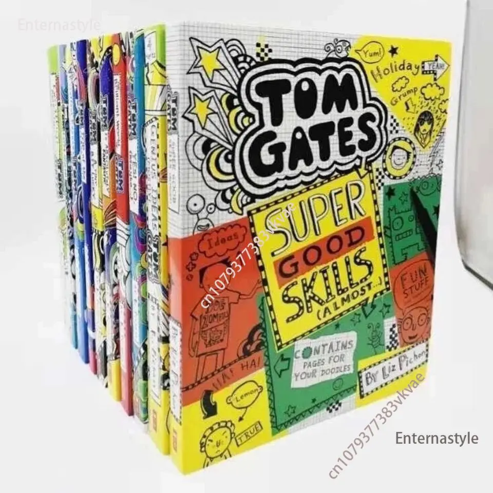 Quadrinhos Original Inglês, 10 Volumes de Tom Gates, Romance Graffiti, Aprendizagem divertida, Aprender