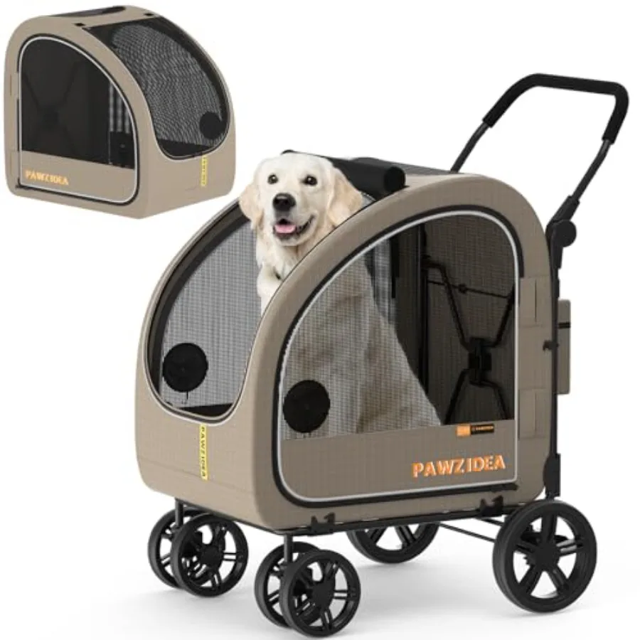 

Коляска для собак PAWZIDEA 3-в-1 с отсоединяемой переноской (до 45 кг), складная, для путешествий на автомобиле, вседорожная, для крупных собак