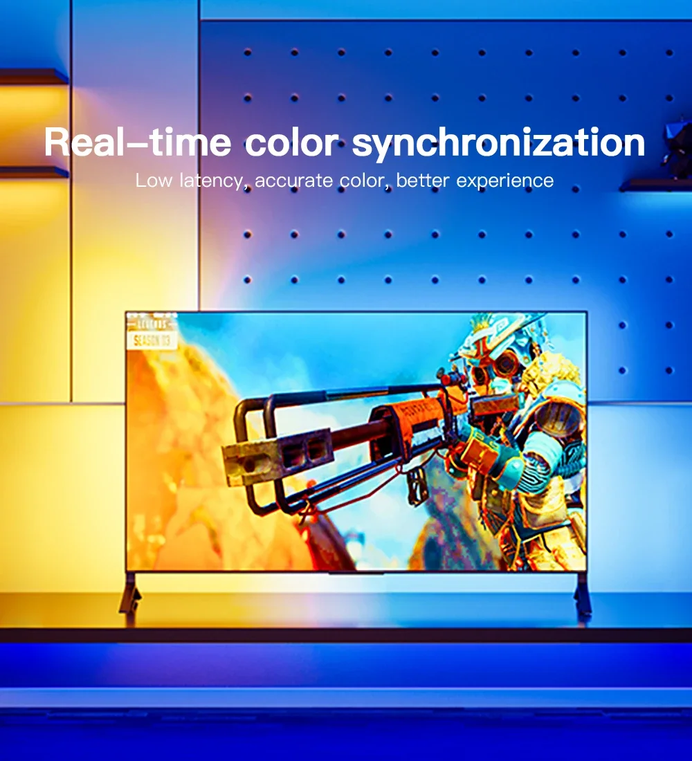 Gledopto Ambient TV Backlight Kit 3.0 LED Strip RGB IC HDMI-compatible SYNC Box Set Light Support 4K 60Hz 50 55 60 65 inch TV