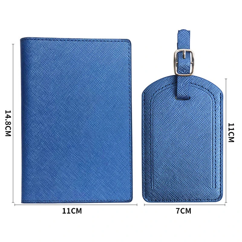 Saffiano-Couverture de passeport en cuir PU avec nom personnalisé, ensemble d'étiquette de bagage, porte-billets, lettres personnalisées, sac à main de voyage, mode