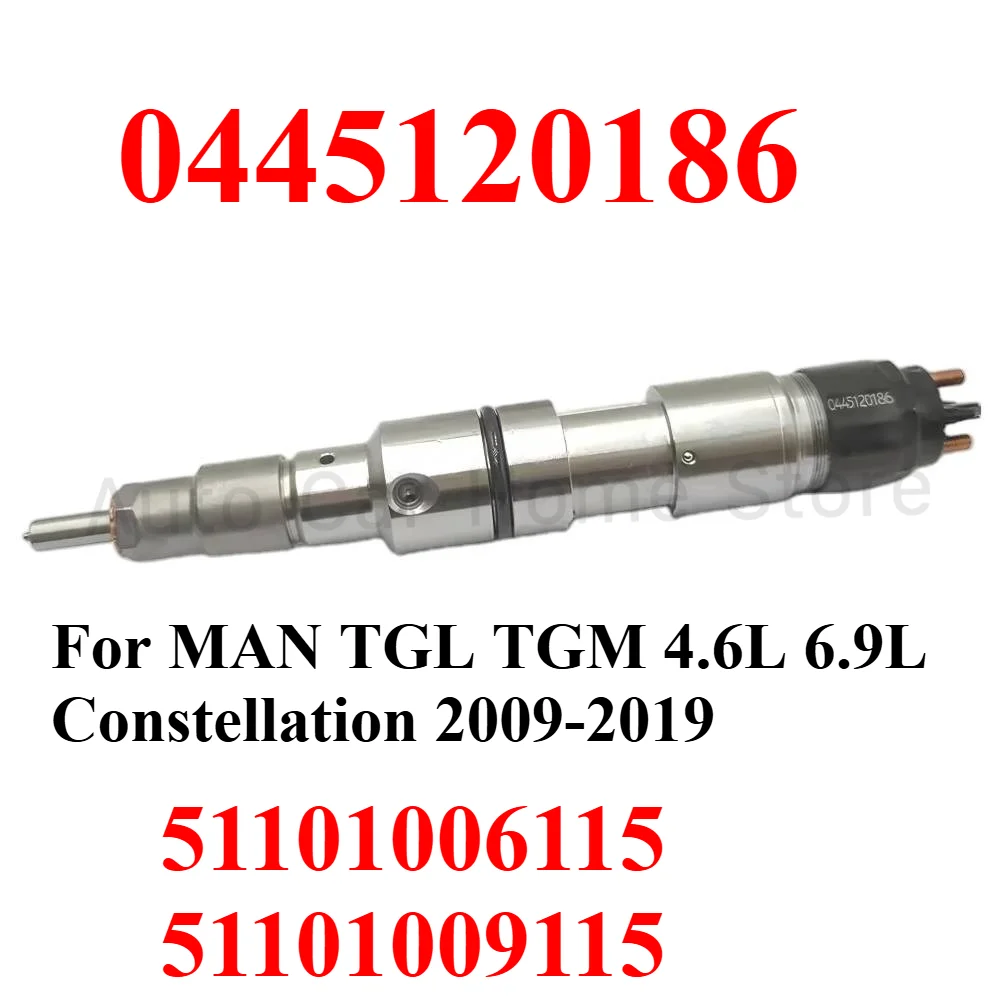 For MAN TGL TGM 4.6L 6.9L Constellation 2009-2019 51101006115 51101009115 New Diesel Fuel Injector 0445120186