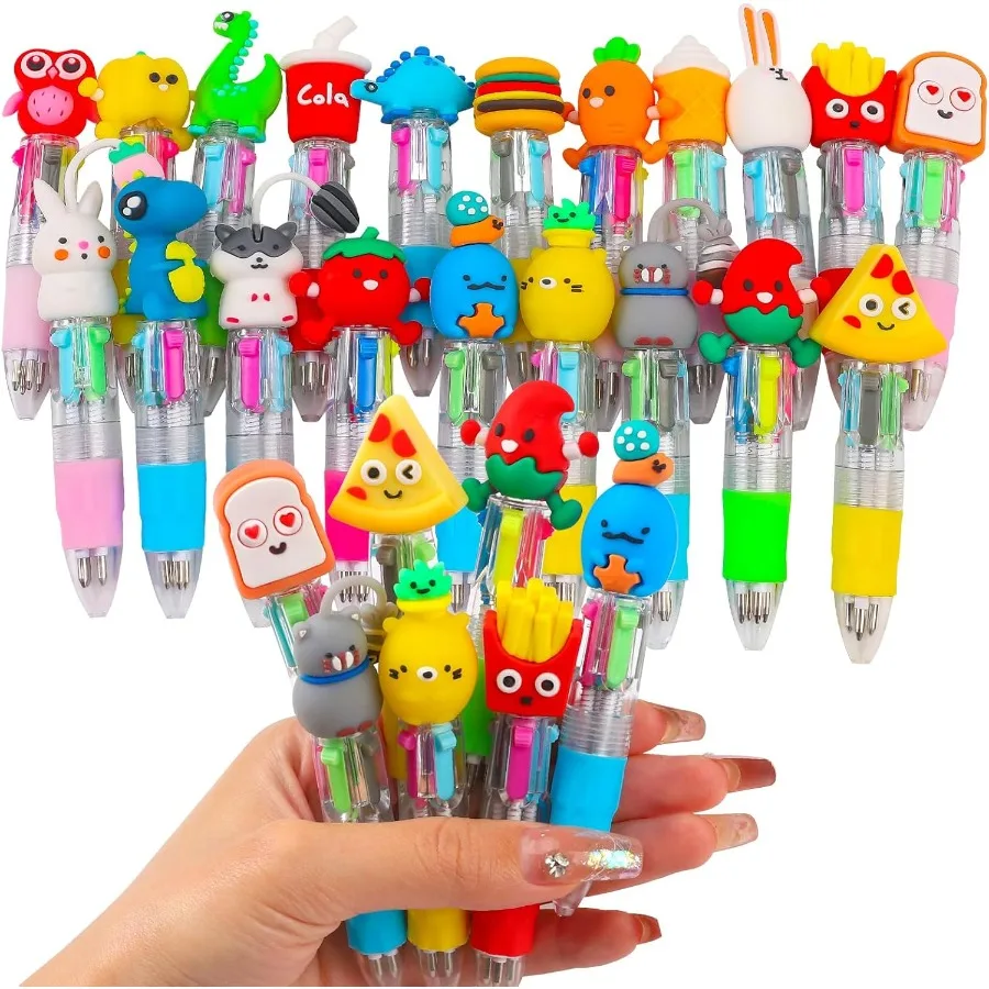 

20Pcs Mini Mult Pens in One 4in1 Cute Pens Bulk for Fun Kawaii Ballpoint Pens for Birthdays and 's Party Favo Gifts Teacher Sch
