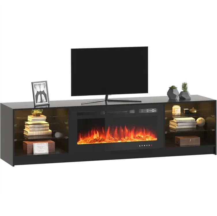 

2022 New Design High-Gloss TV Desk Stand Living Room Furniture TV Stand Wooden Furniture with LED Lighting