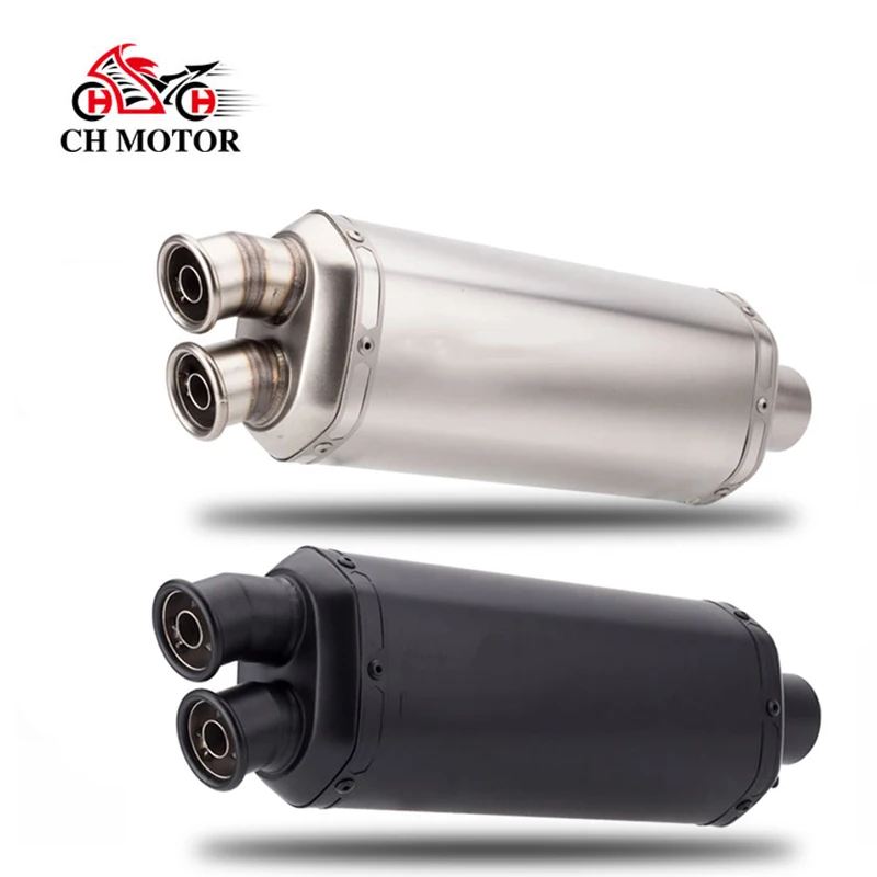 

51mm Universal Escapes ParaCHMotor Motos Motorcycle Exhaust Muffler Dual Escape Right Side for G310R R1200GS Z1000 Z900