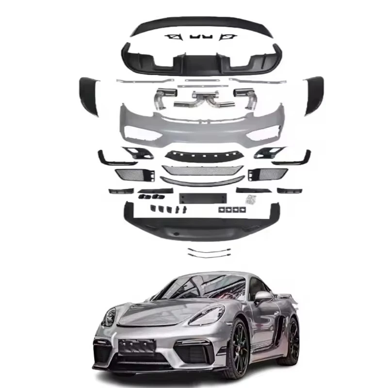 Material Body Kit for Porsche Boxster Cayman 718/ 918 2017 Upgrade To GT4 ABS 1 Set Standard Export Carton T/T