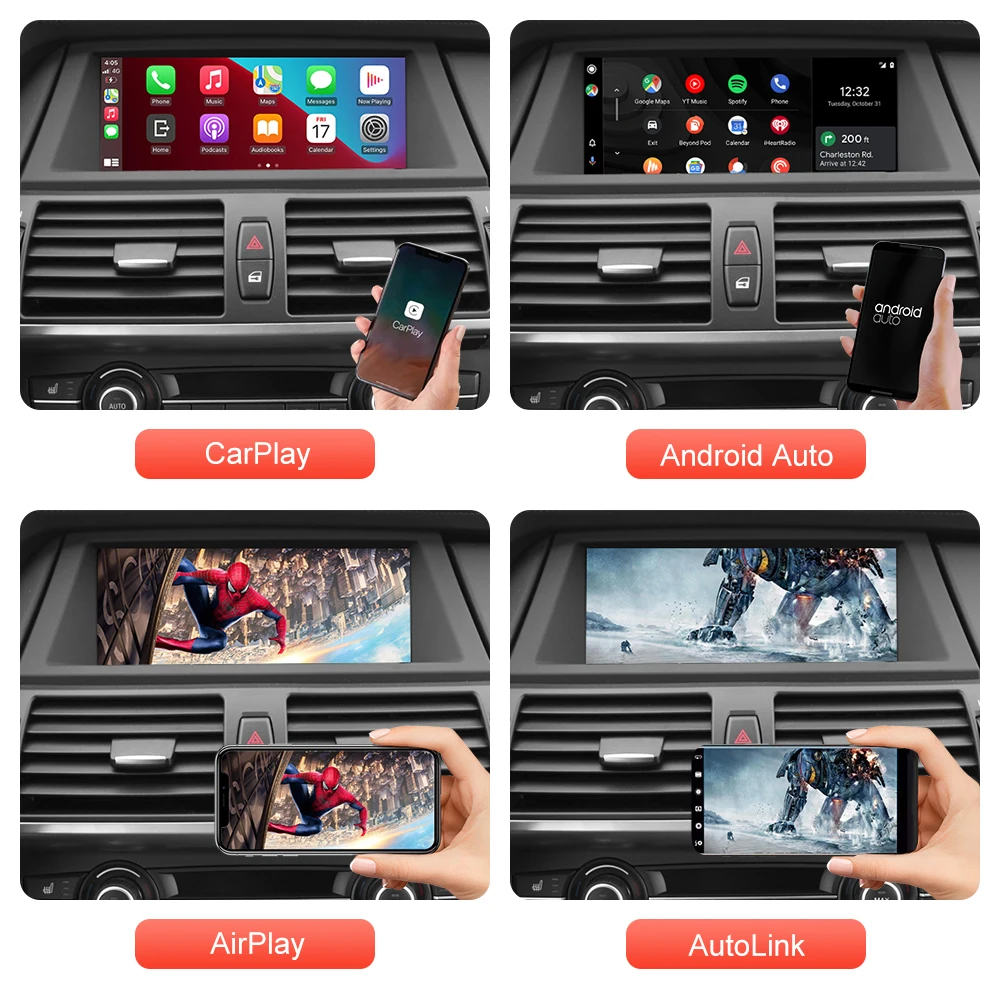 Wireless CarPlay Android Auto for BMW X5 E70 X6 E71 2011-2013 X1 E84 2009-2015 CIC System with AirPlay Car Play Functions