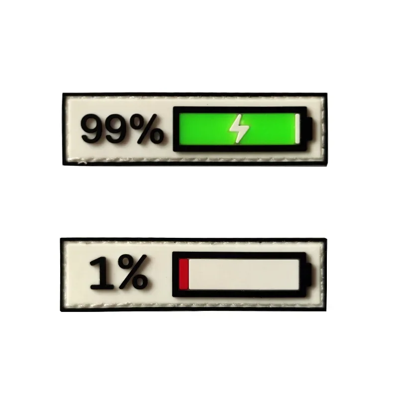 Naszywki z haczykami i pętelkami 3D do ładowania odzieży 99% pozostałą baterię 1% plakietkę Morale na naklejce łatka haftowana plecaka