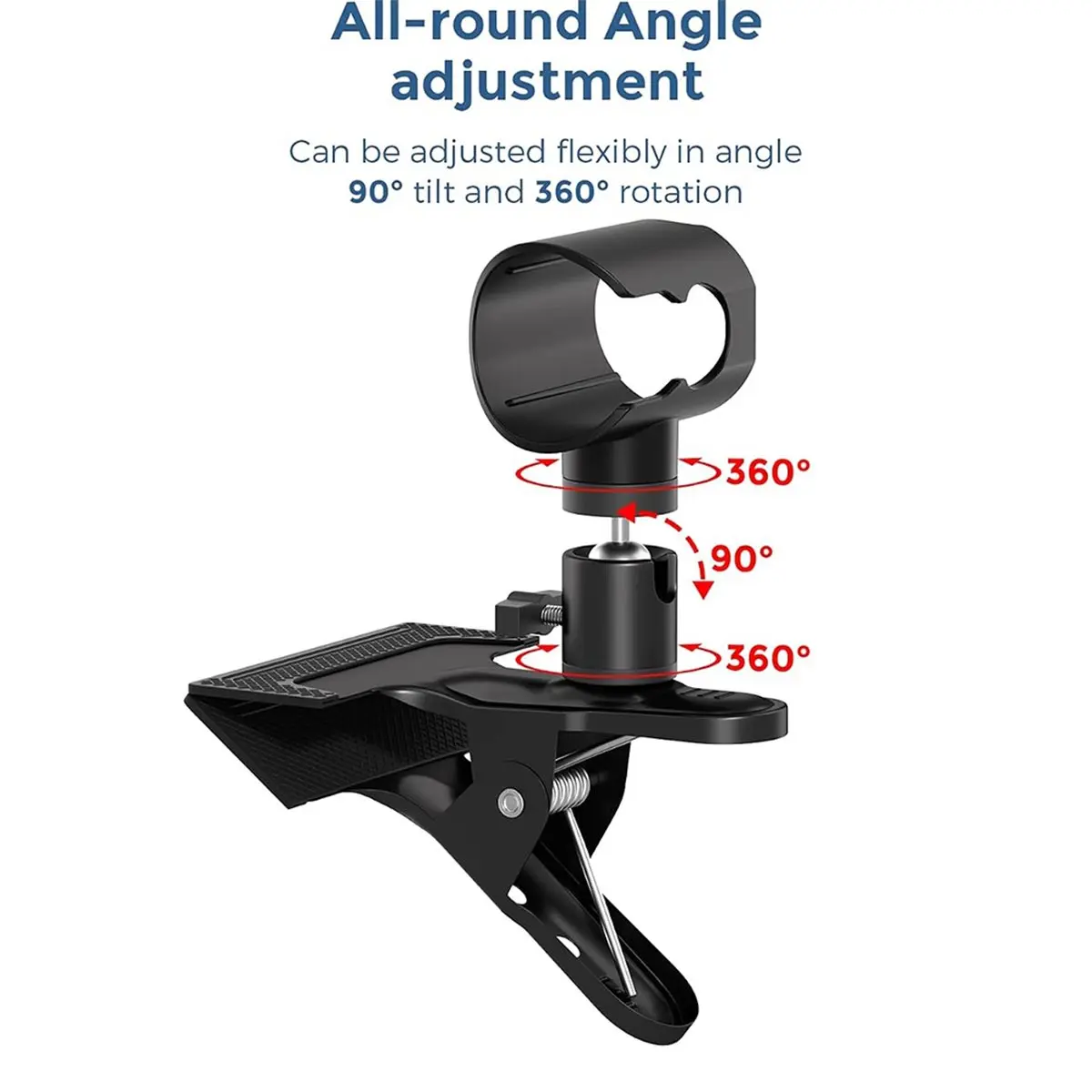 Clamp Clip Mount for ChillPill Fan,360-Degree Rotation Fan Holder Clamp Stand for Travel, Desk, Stroller