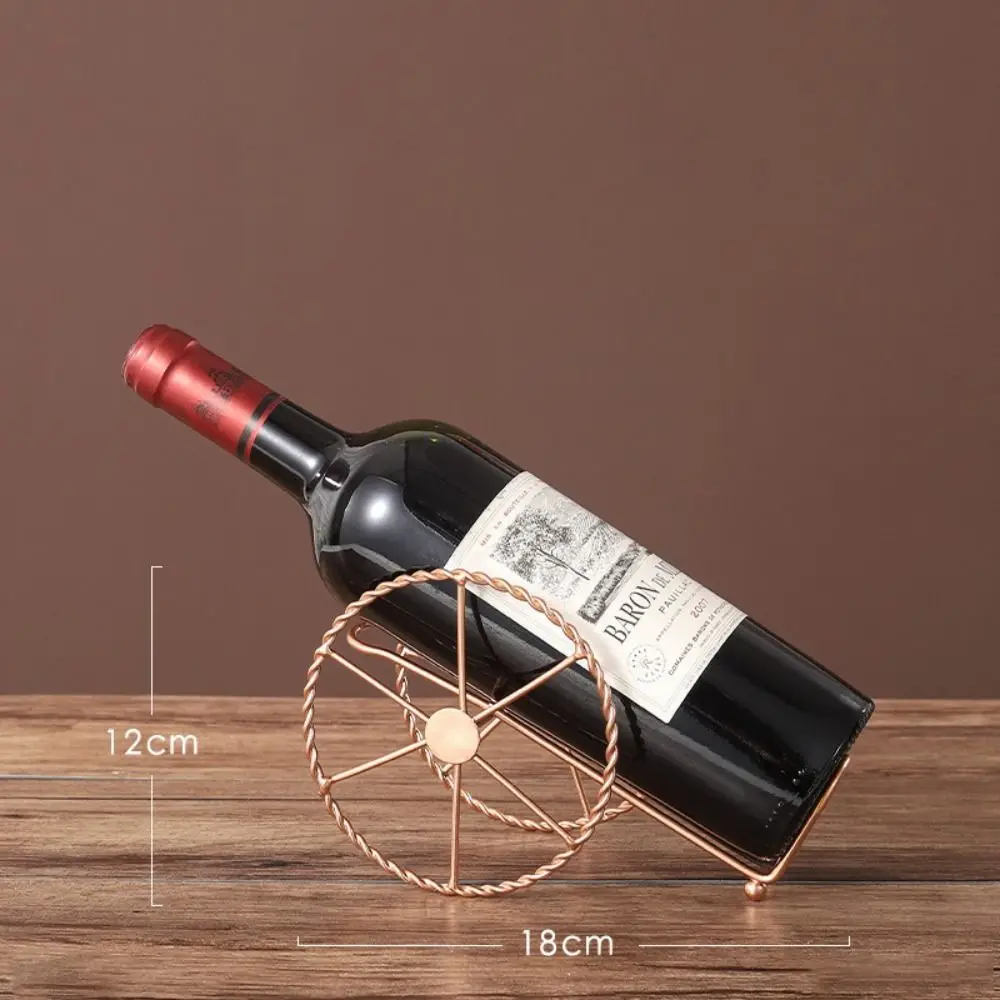 Retro Metal Red Wine Rack Bronze Iron Wheels Design Wine Holder Wine Display Rack Beer Whisky Wine Bottles Stand Home Bar Decor