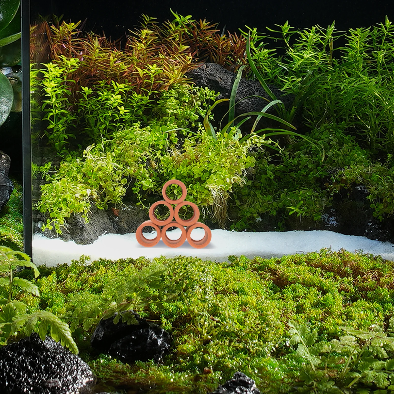 1 conjunto de abrigo de cerâmica para aquário, caverna de criação de camarão, decorações de esconderijo, ornamento betta, acessórios de peixe