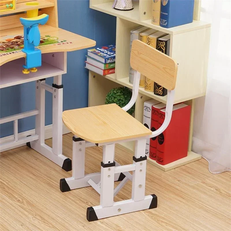 Children's Study Chair - Adjustable Lifting Solid Wooden Dining Chair with Desk for Primary School Students Ergonomic Kids Chair