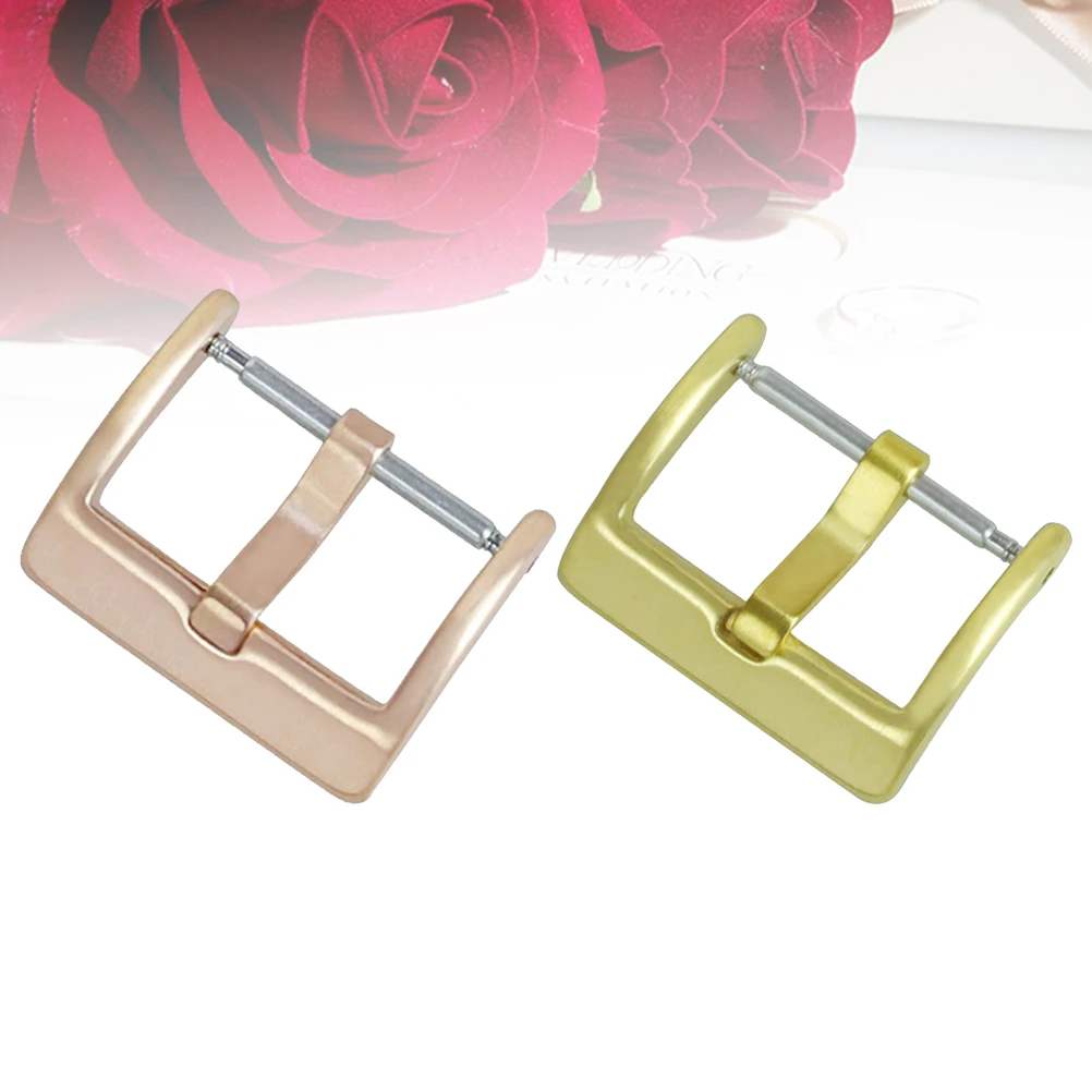 

2 Pcs Watchband Buckle Clasp Stainless Steel Durable Buckle for Silicone Electronic Bands Watch Accessories