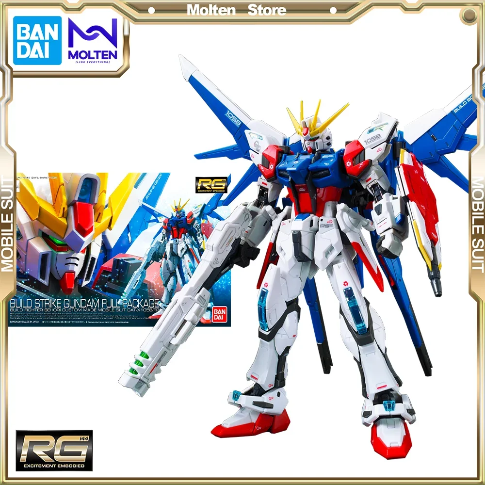 

BANDAI Original 1/144 RG GAT-X105B FP Build Strike Gundam Full Package Gunpla Model Kit Assembly/Assembling Anime Action Figure