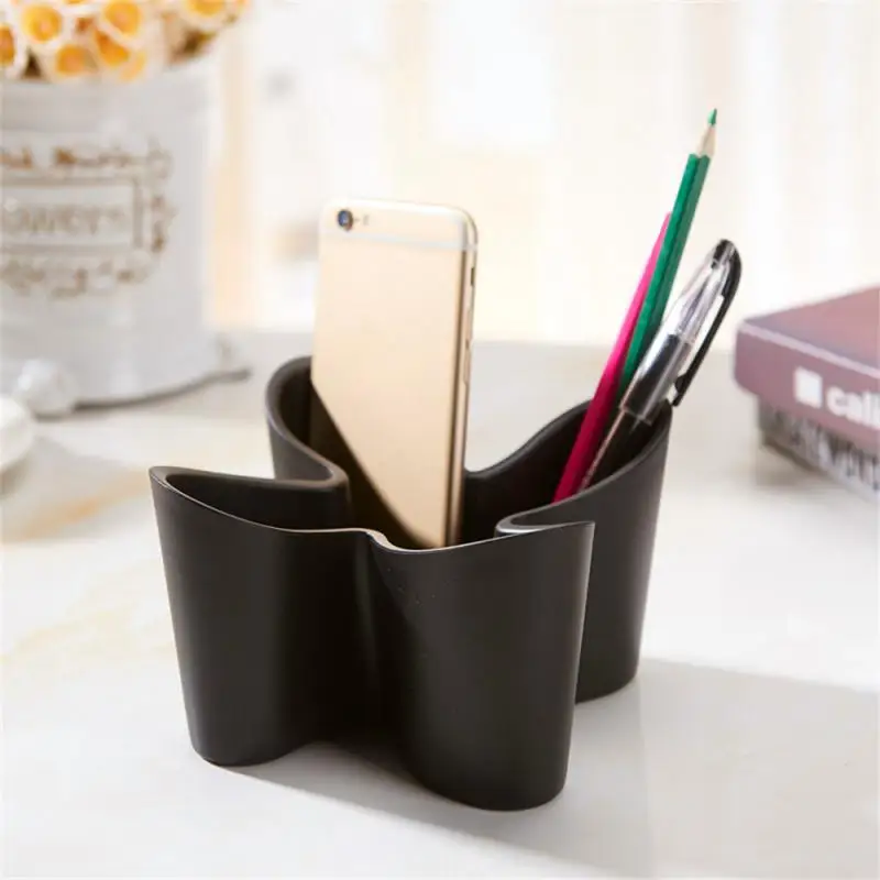 Desktop Organizer Holder Sturdy Four Leaf Grass Shape Dustproof Storage Box Remote Holder Remote Control Box