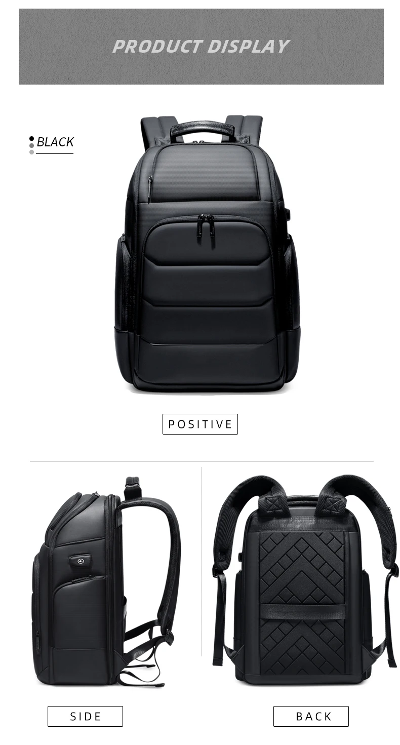 Fenruien Waterproof Backpacks USB Charging School Bag Anti-theft Men Backpack Fit 15.6 Inch Laptop Travel Backpack High Capacity