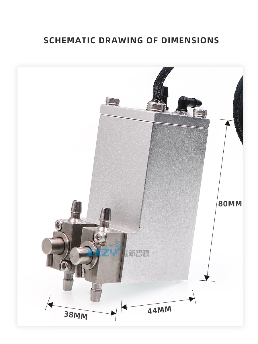 Inkjet Printer Metal Sub Tank With 2 Valves Negative Pressure Ink Cartridge for UV Flatbed Printer 38*44*80MM Ink Bottle