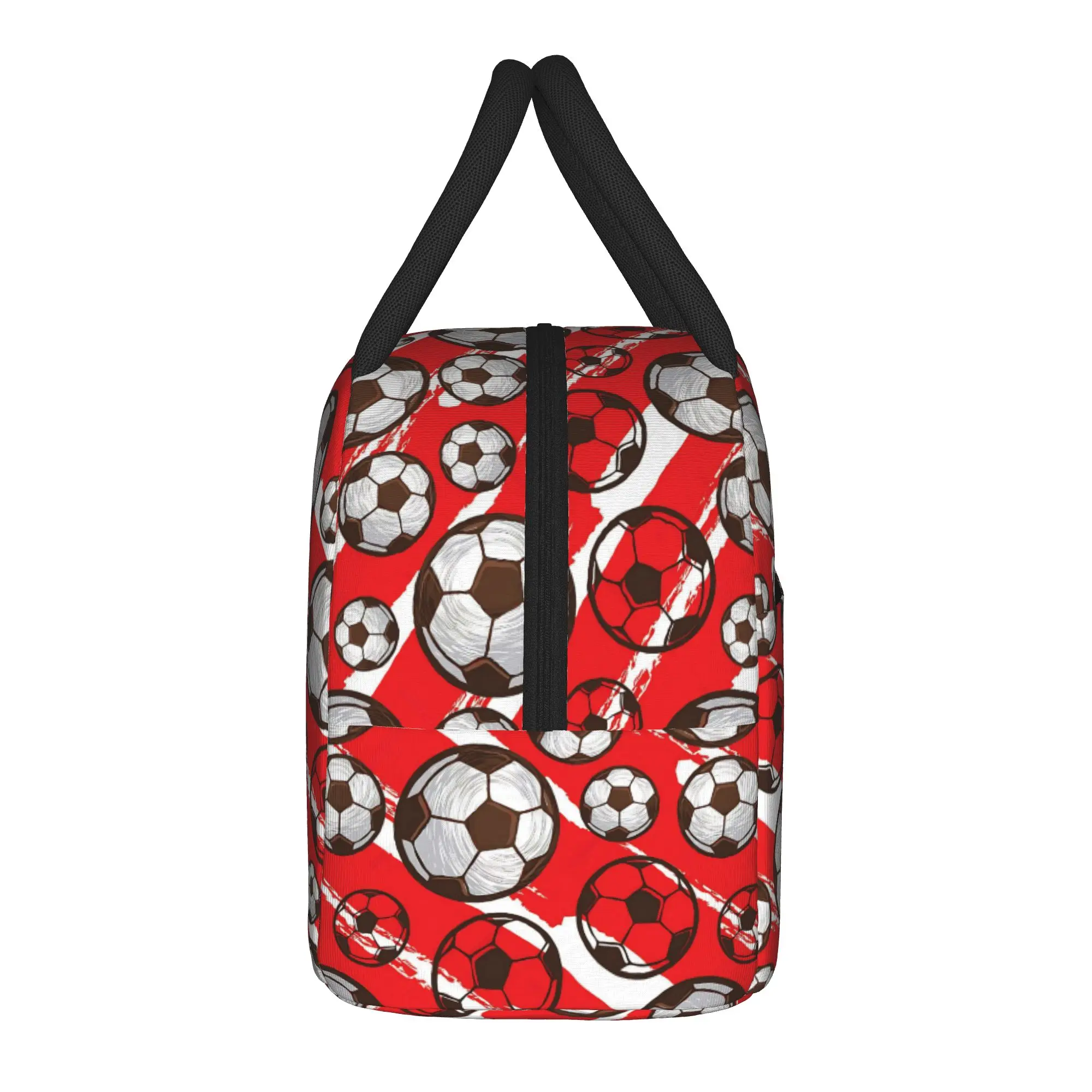 Football Soccer Patten Insulated Lunch Bag High Capacity  Meal Container Thermal Bag Tote Lunch Box Beach  Travel Men Women